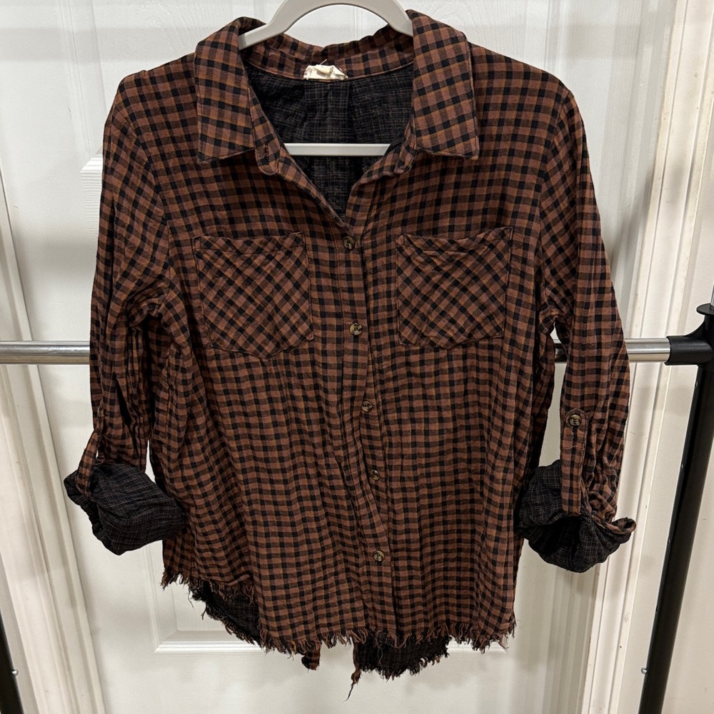 Plaid Button-Up Shirt